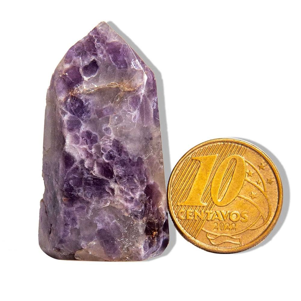 Ponta Lepidolita Pedra Natural 3 a 4cm 25 a 50g Tipo B