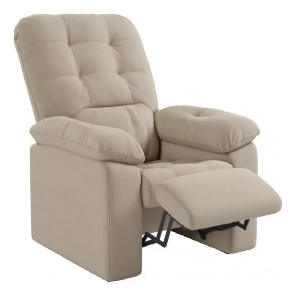 Poltrona para Amamentação Reclinável Besthouse Suede Veludo Estoril Capuccino