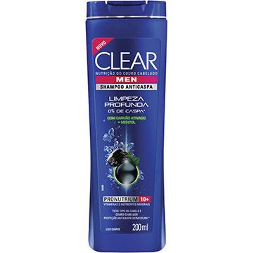 Shampoo Clear Anticaspa Limpeza Profunda, Men, 200ml