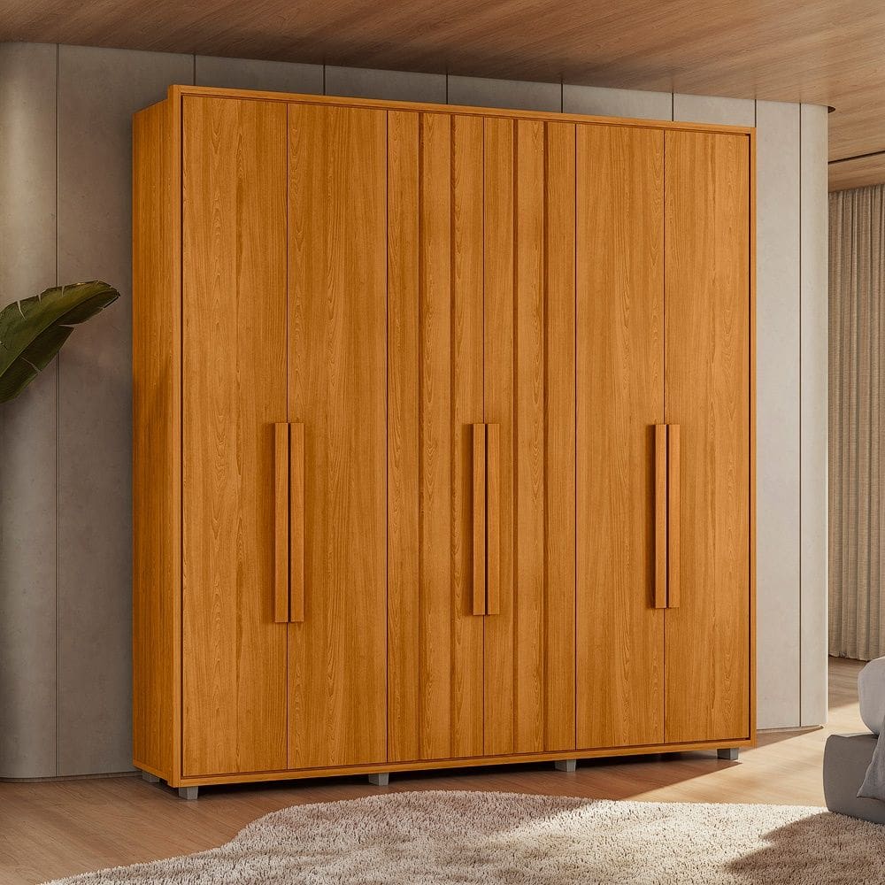 Guarda Roupa Veronese 6 Portas 4 Gavetas Cinamomo Madetec
