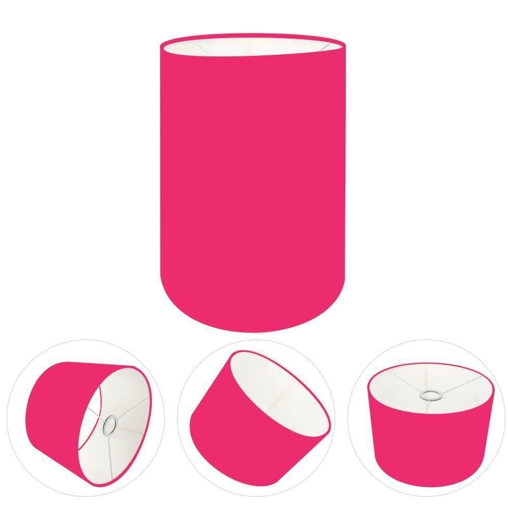 Cúpula Abajur E Luminária Cilíndrica Vivare Cp-7004 ø15x25cm - Bocal Nacional Rosa-pink