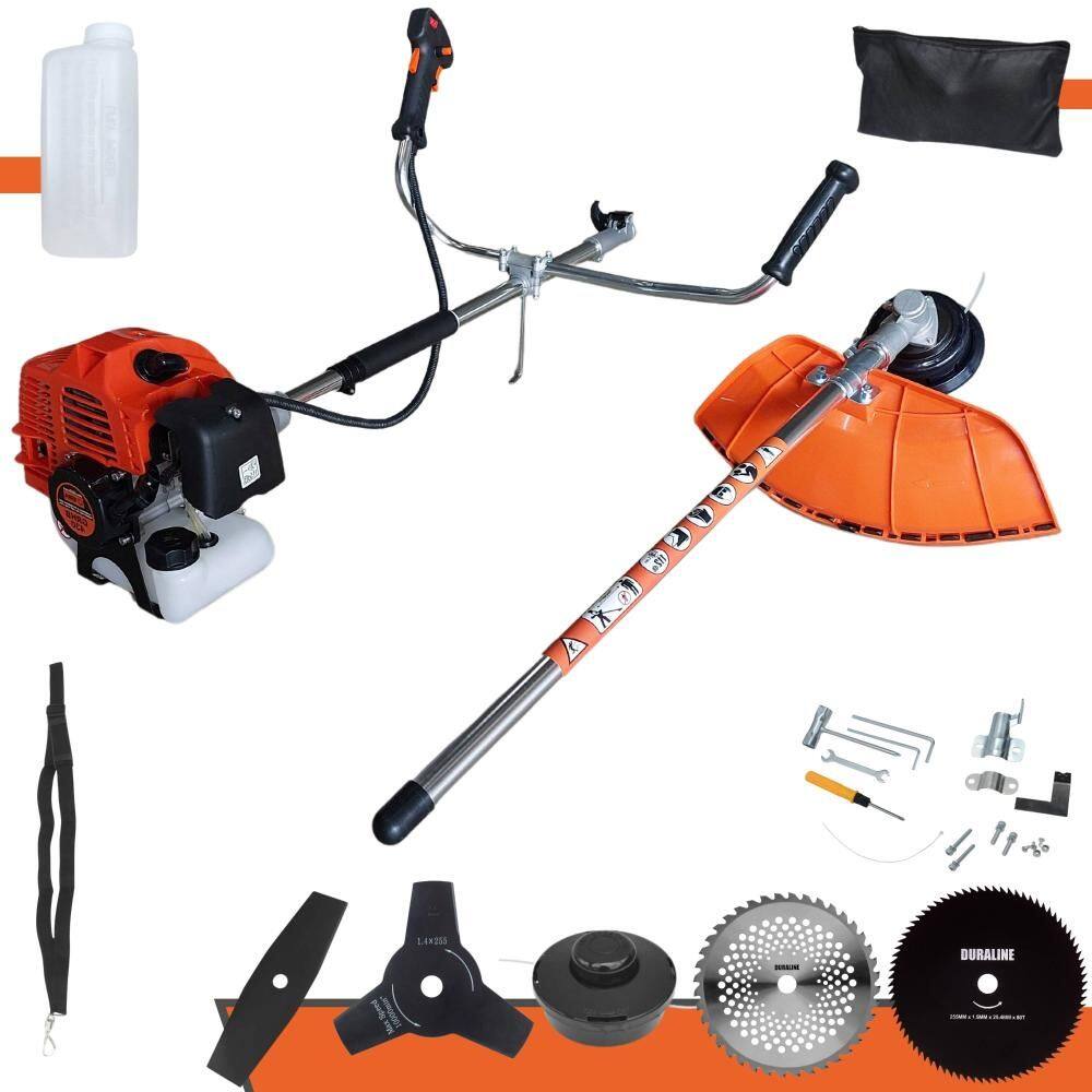 Roçadeira Terra GRHB-430 Bipartida À Gasolina 43cc 1,7HP 5 Em 1 Com Carretel + Faca 2 Pontas + Faca 3 Pontas + Faca 40 Dentes Vídea + Faca 80 Dentes