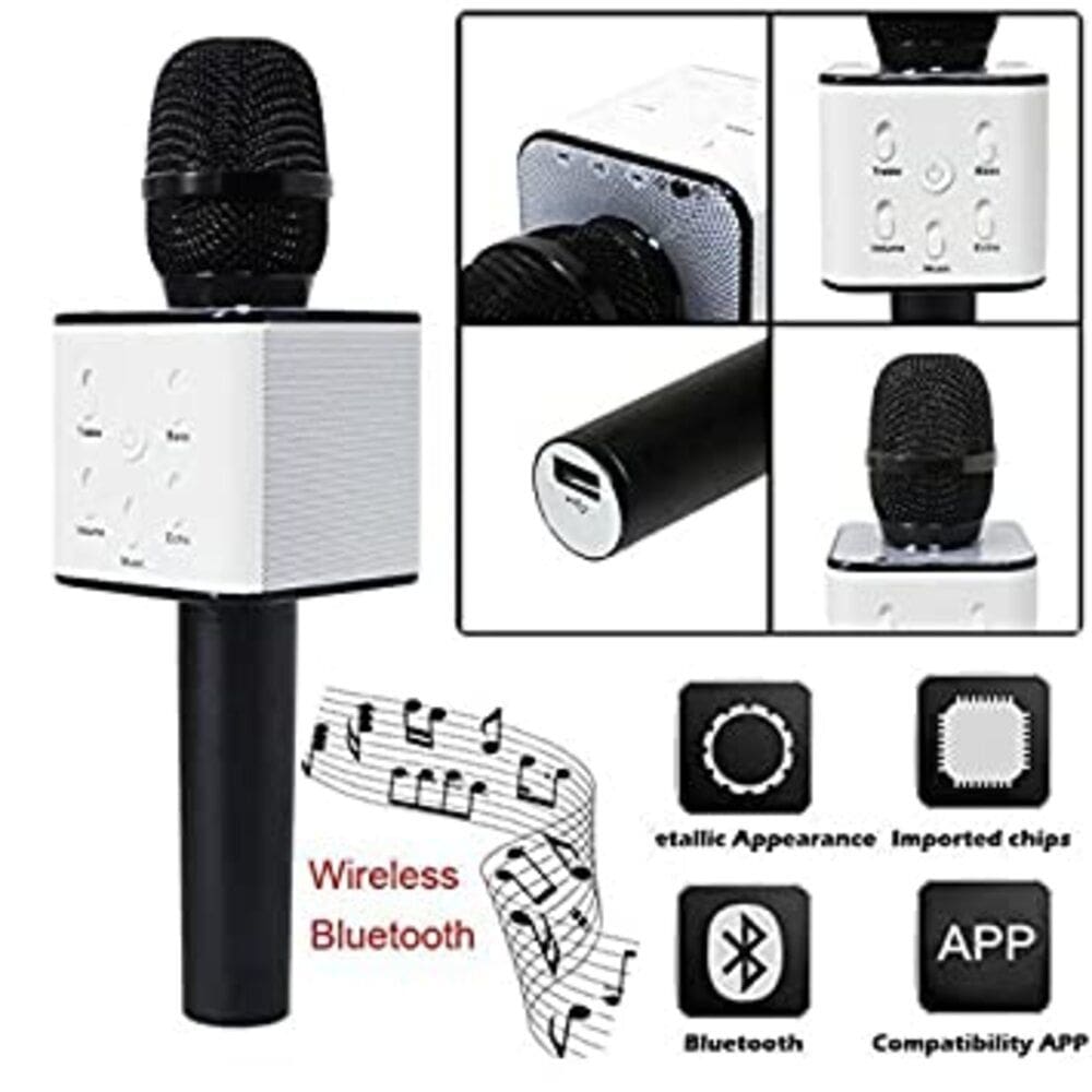 Microfone Bluetooth Karaoke The Voice Portatil Sem Fio Caixa Som Auto Falante Musical Criancas Youtuber