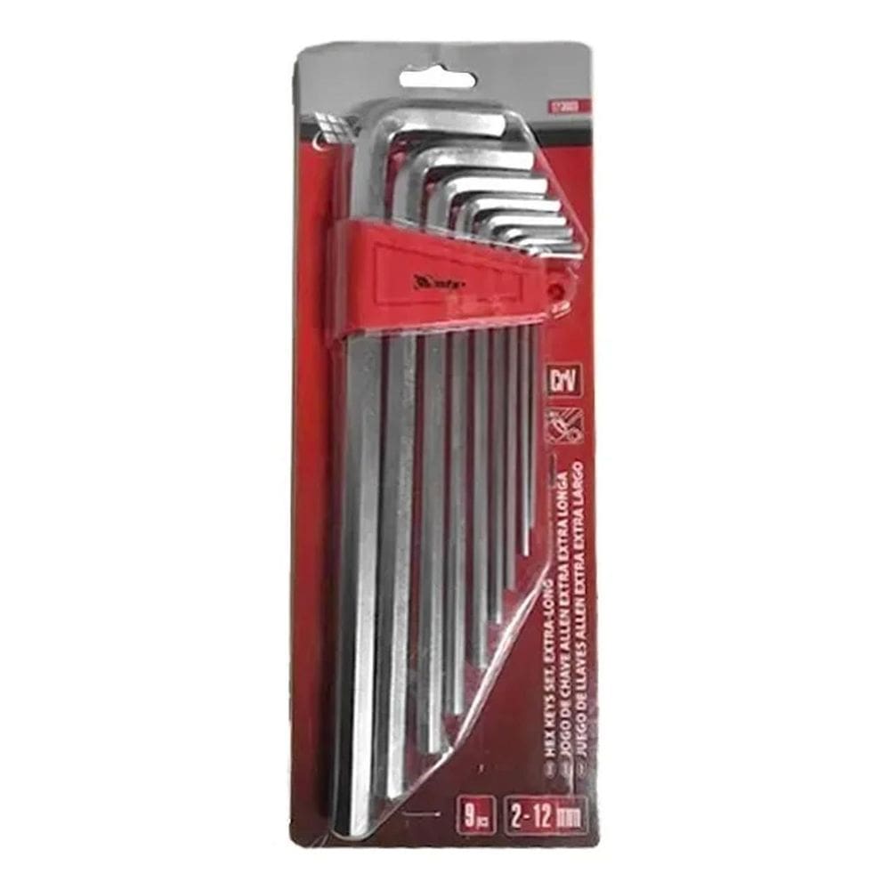 10X Jogo De Chave Allen Extra Longo 2,0-12Mm 9Pcs Mtx