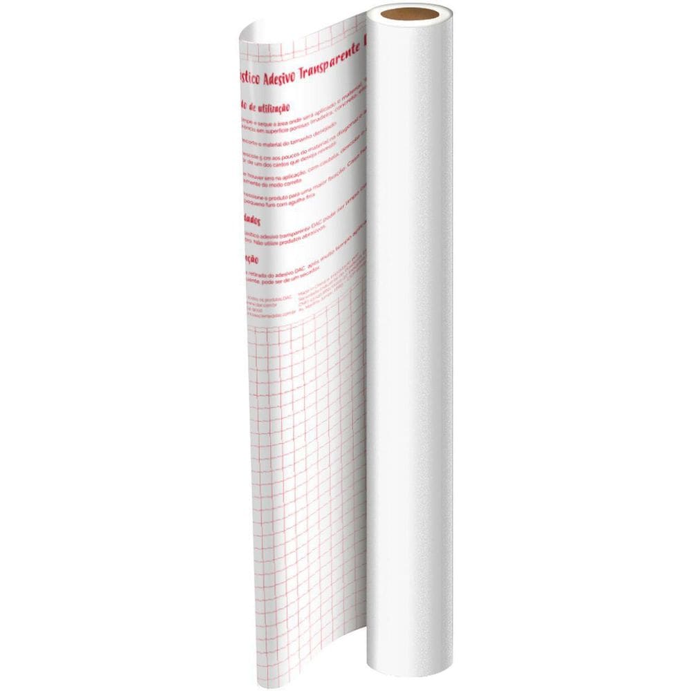 Plástico Adesivo 45Cmx10M Pvc Branco 0,08