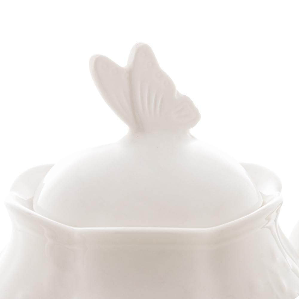 Bule Lyor Butterfly Flower De Porcelana New Bone 1L
