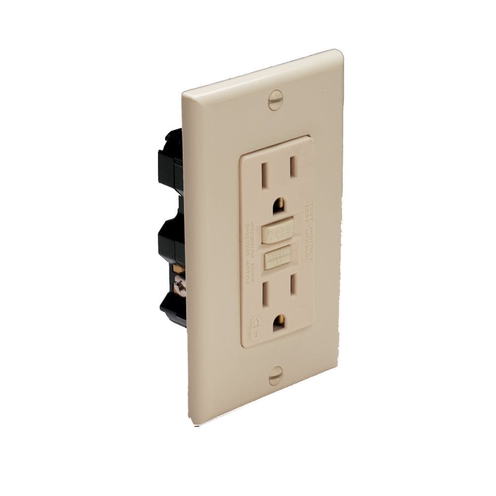 Receptáculo elétrico marítimo duplex GFCI Marinco 1591-FI 15A 125V Ivory