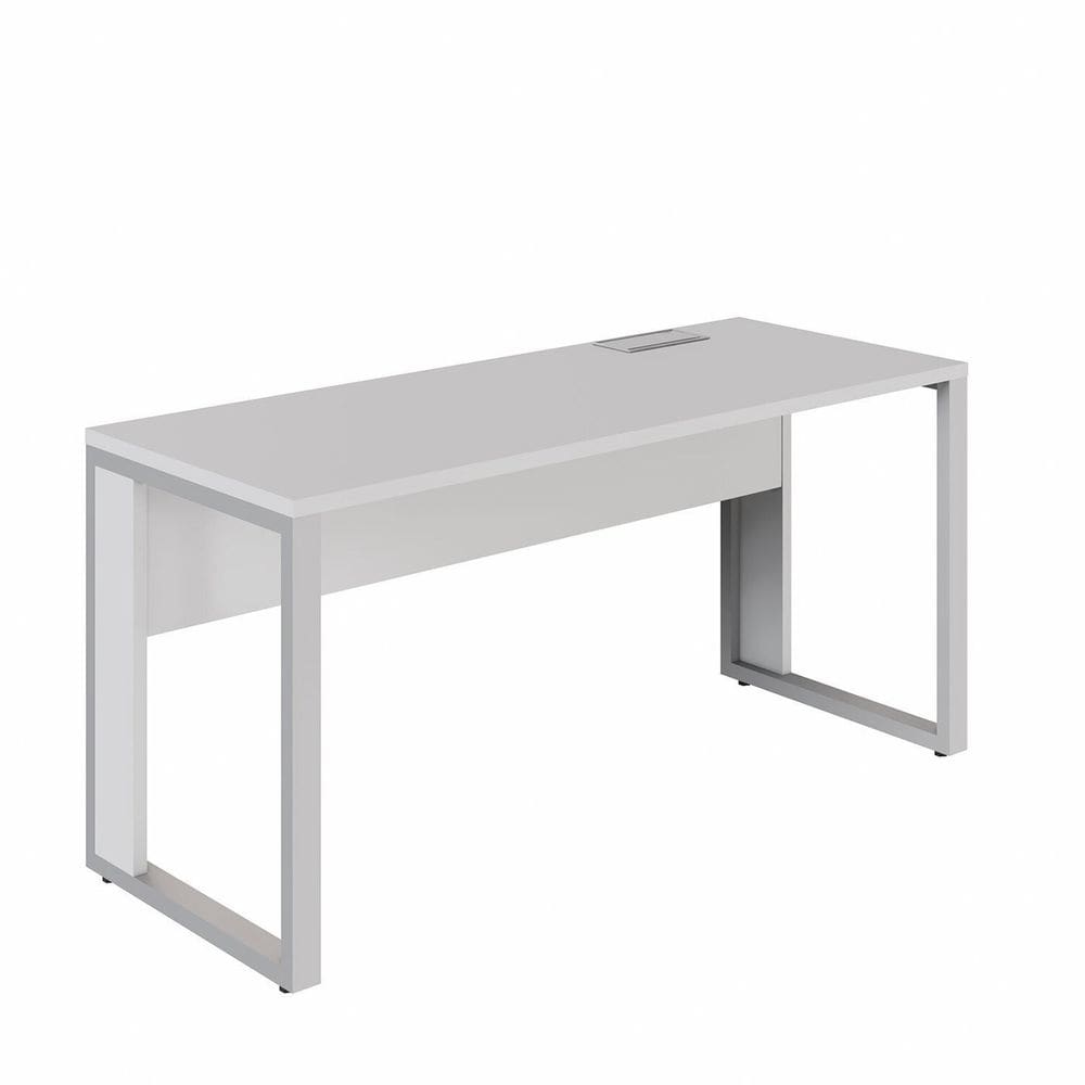 Plataforma de Trabalho 150cm Individual com Caixa de Tomadas Industrial Executive Cinza