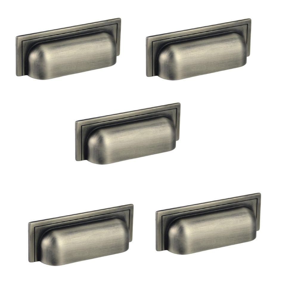 Kit 5 Puxador Plymouth Zen Niquel Velho Concha 80Mm