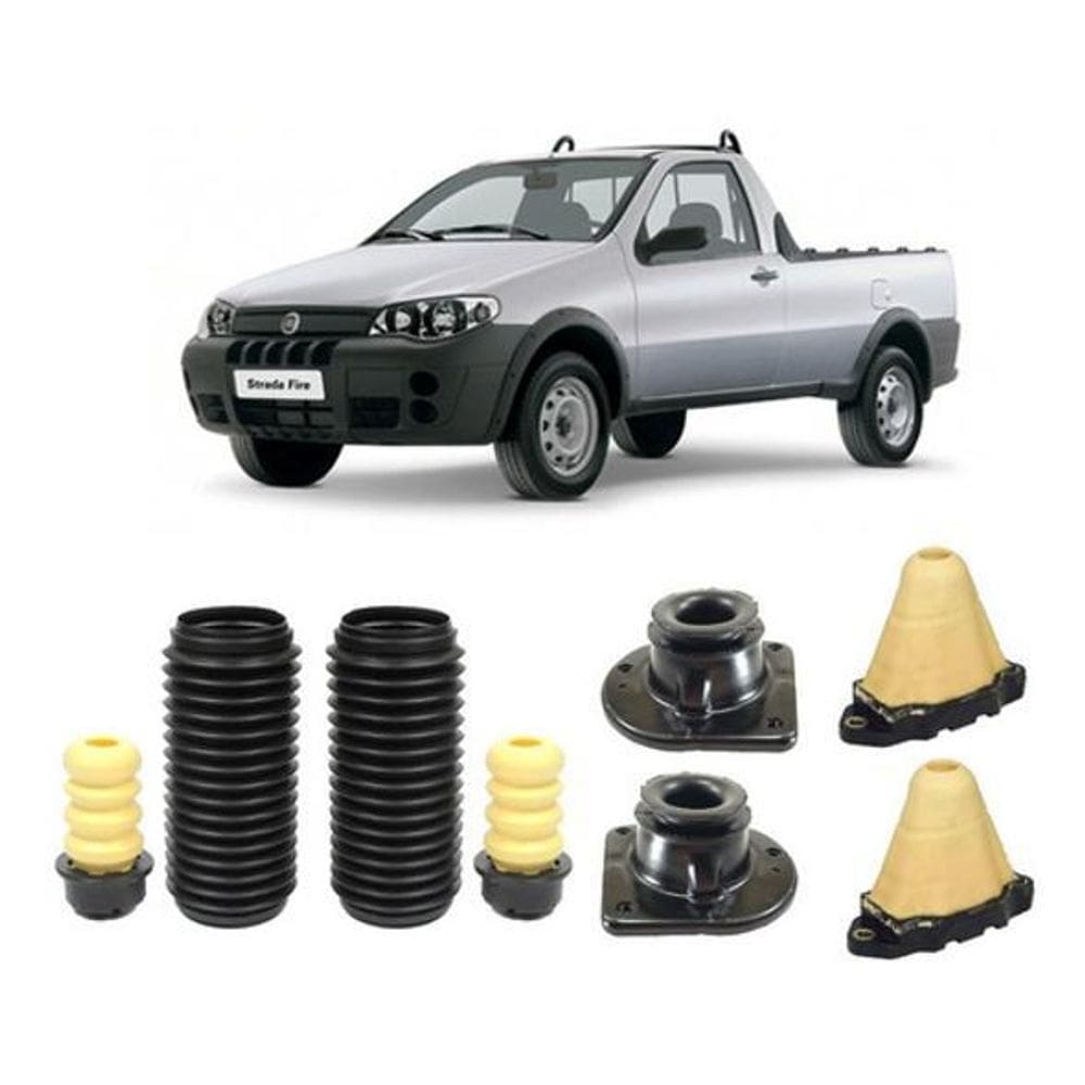 2 Kit Batente Coxim Dianteiro Traseiro Strada 2001 2002 2003