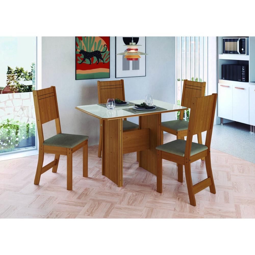 Conjunto Mesa de Jantar 110cm com 4 Cadeiras Multimóveis CR50206