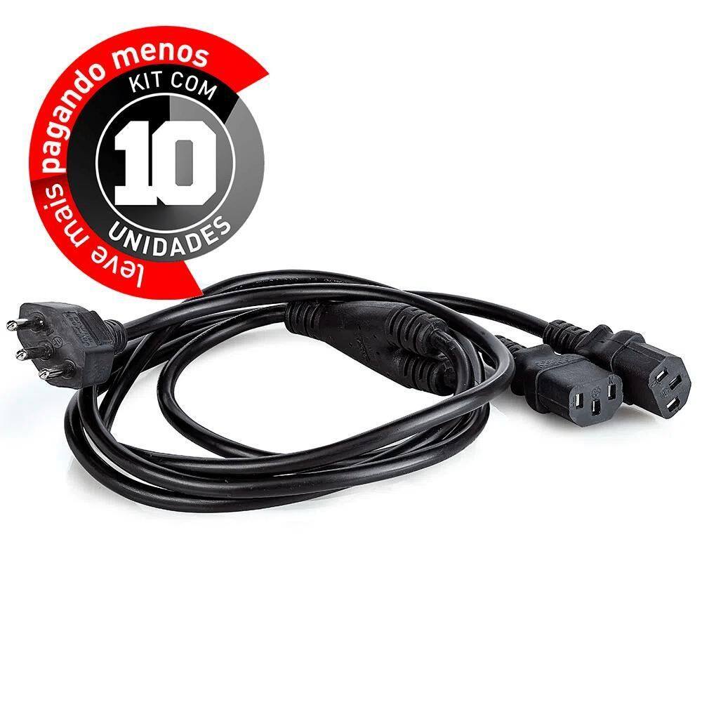 Cabo Y De Força, Tripolar 10A Com 5 Metros - Kit Com 10