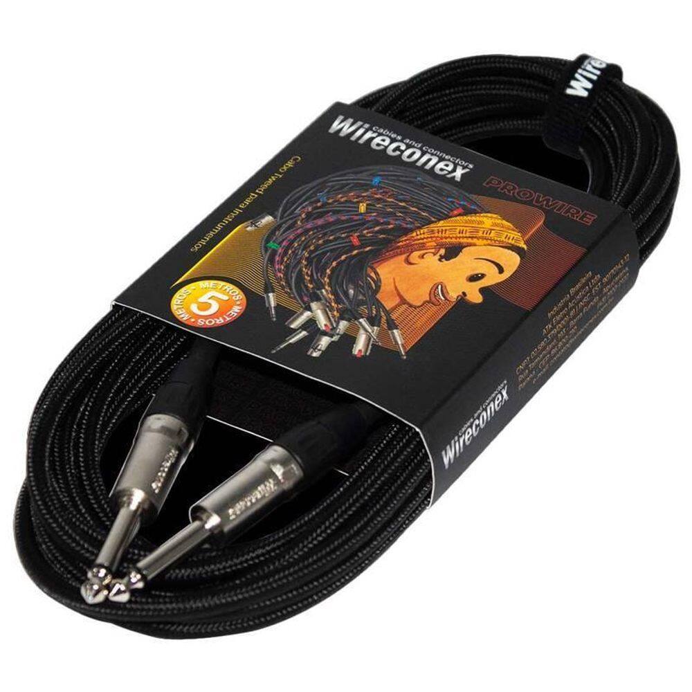 Cabo Instrumentos P10 Tweed Wci-Bk05 5 Metros Preto Wireco
