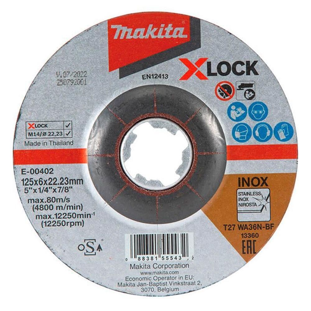 Disco De Desbaste X-Lock 125X6X22.23 P/Nox Makita E-00402