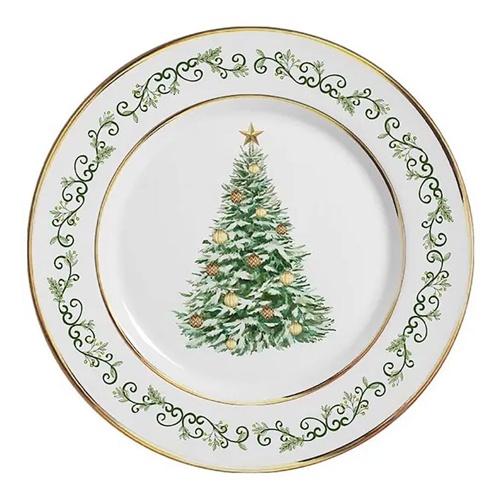 Prato Sobremesa Classic Christmas Borda Dourada Plus 1254-103 - Alleanza