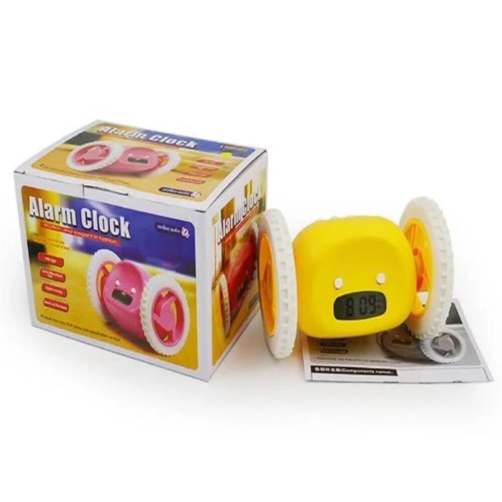 Relogio Despertador Com Rodinhas Fugitivo Digital Clocky Adulto Infantil Anti Sono Led Rodas