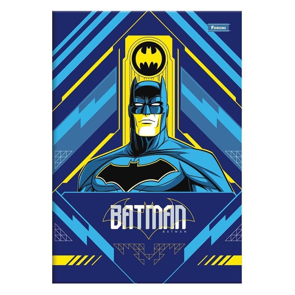 Caderno Brochurão 80Fls Batman Azul/Amarelo Foroni