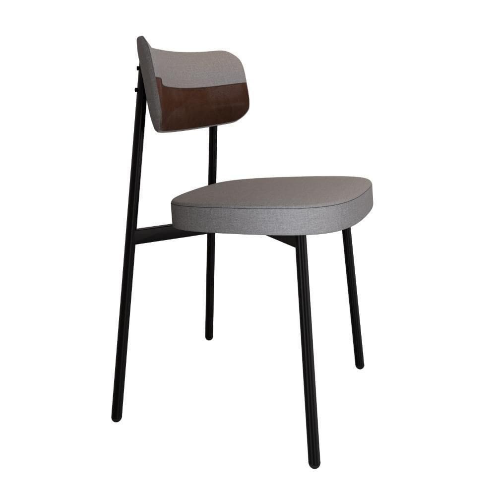 Cadeira Alloa Fixa Com 4 Pés 50 X 44,7 X 83,8 Cm Com 1 Unidade Corriente Cinza Claro Courino Whisky