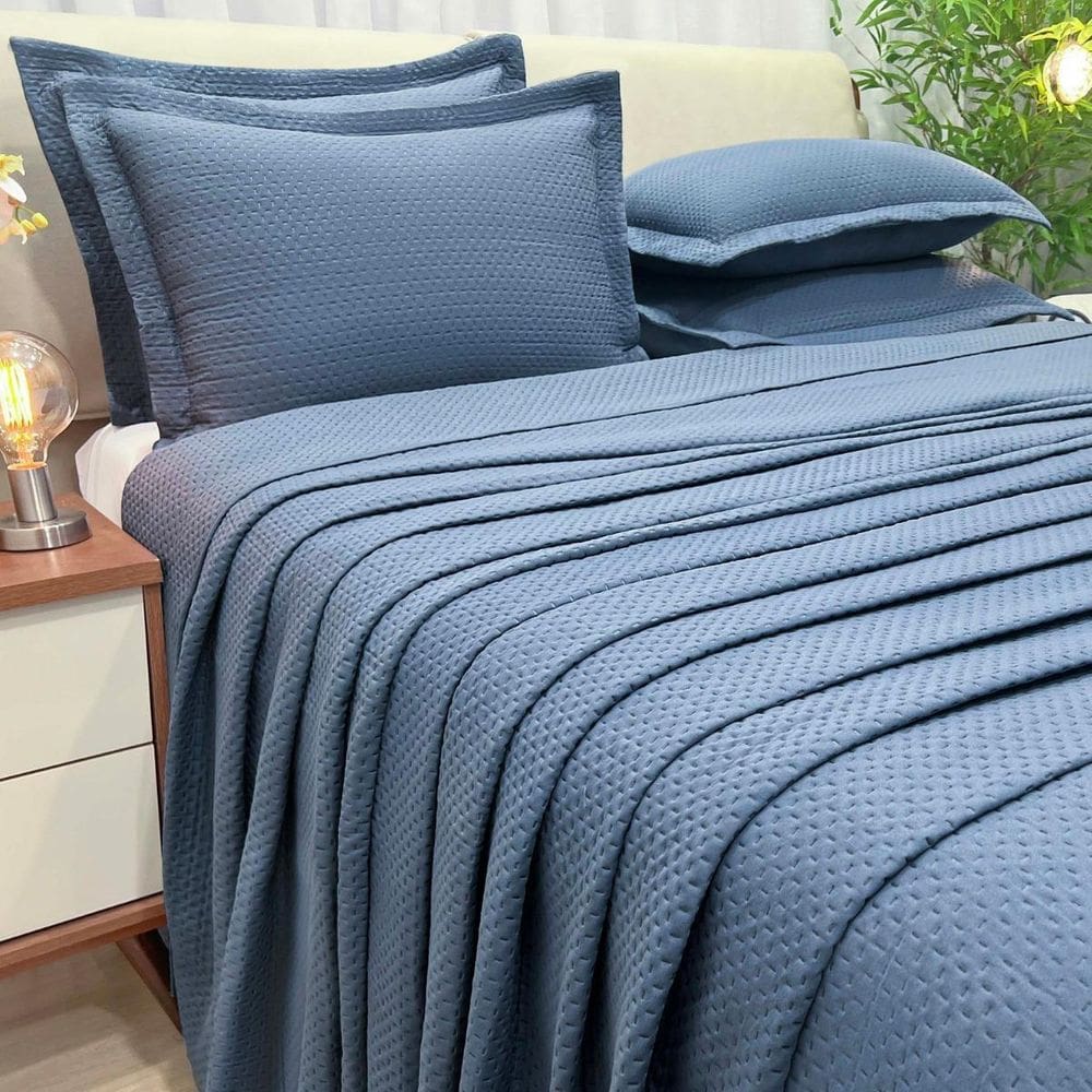 Conjunto Casal King Size Seline 200 Fios Bordado Toque Super