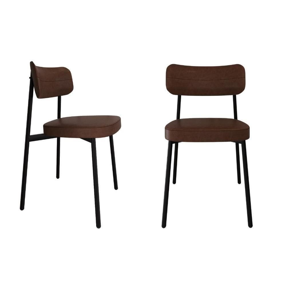 Cadeira Alloa Fixa Com 4 Pés 50 X 44,7 X 83,8 Cm Com 2 Unidade Courino Whisky