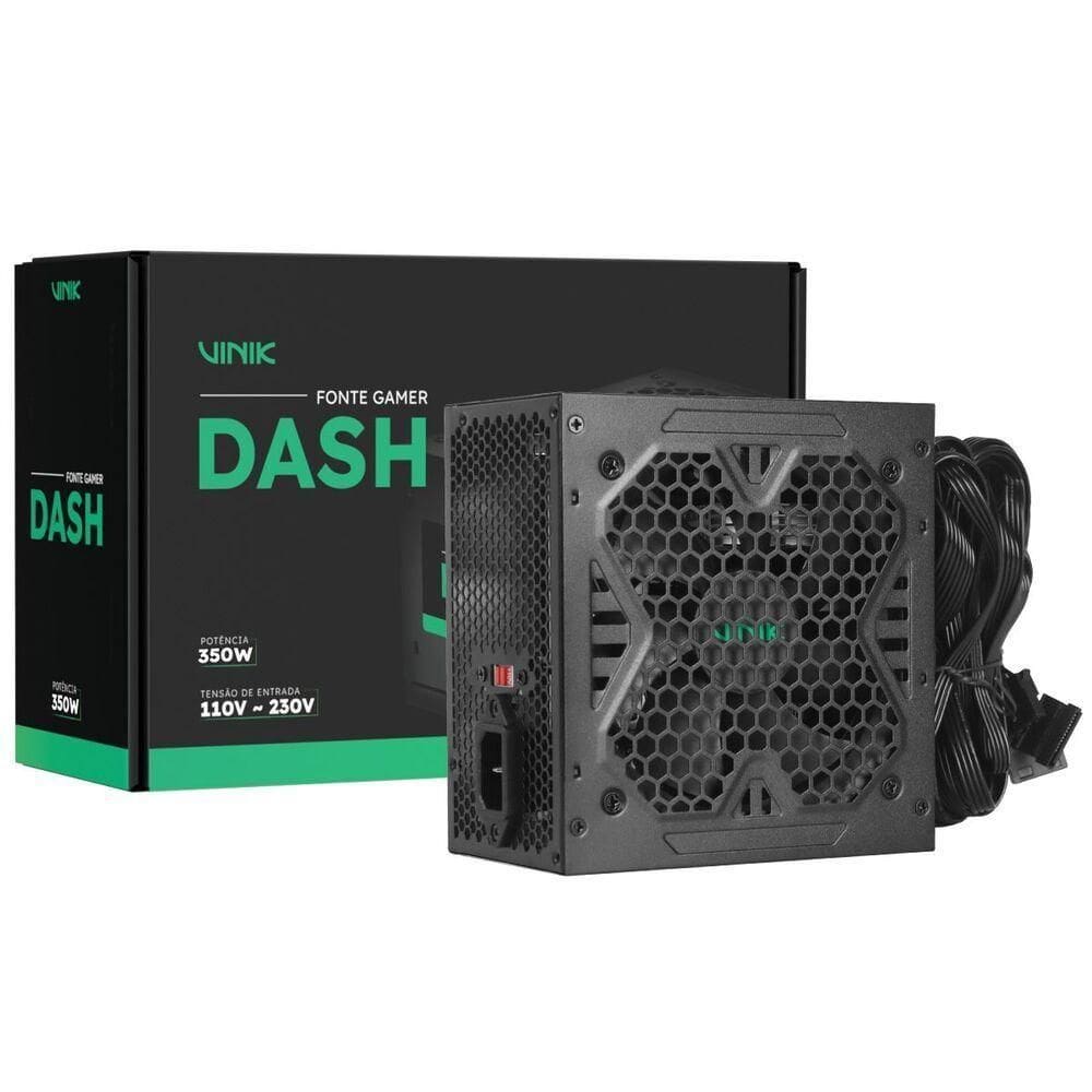 Fonte Gamer Vinik Dash 350w Preto - Vfg350wpv3