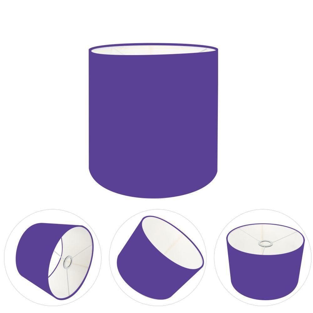 Cúpula Abajur E Luminária Cilíndrica Vivare Cp-7005 ø18x18cm - Bocal Nacional Roxo