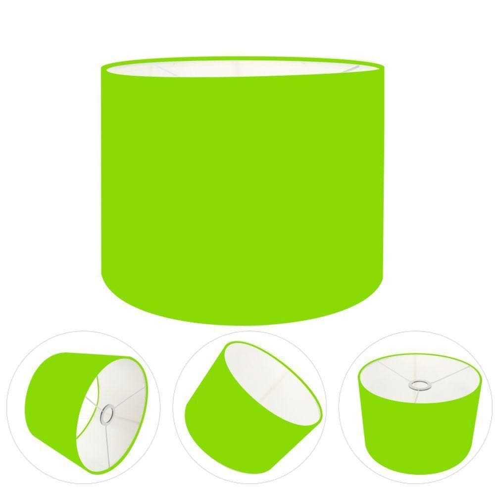 Cúpula Abajur E Luminária Cilíndrica Vivare Cp-7016 ø35x30cm - Bocal Nacional Verde-limão