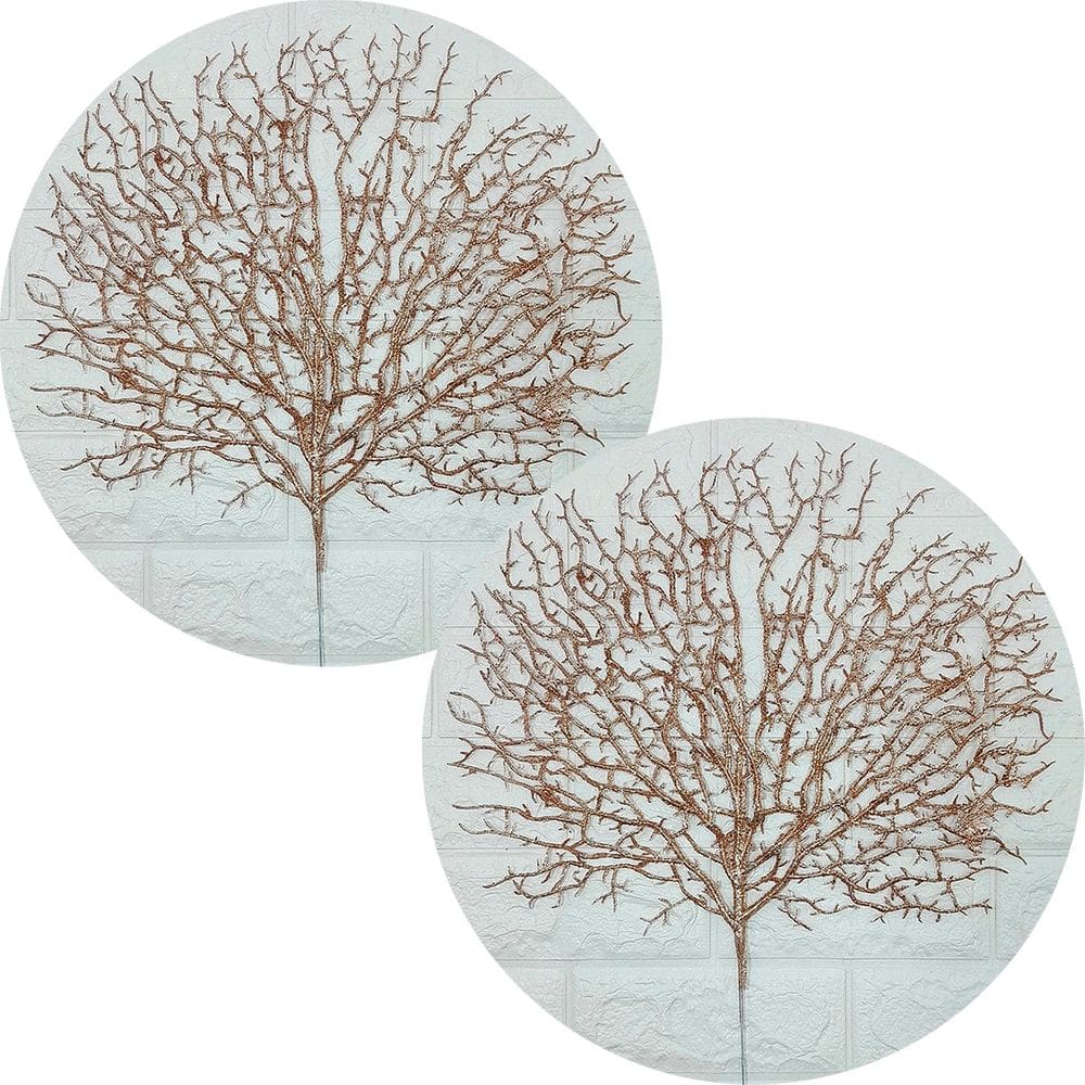 Flores Algas Coral Natal Gliter Rose Gold Kit 4pçs 40x50cm