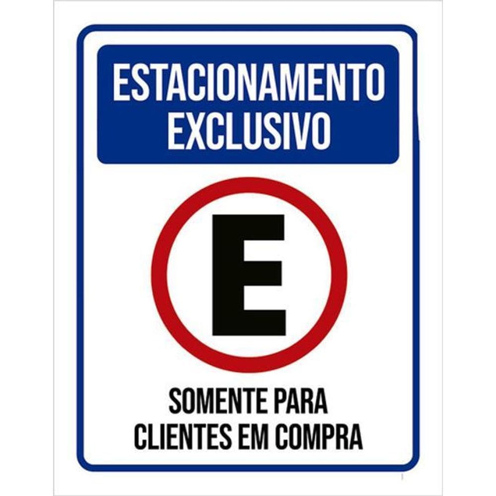 Kit 3 Placa Estacionamento Exclusivo Clientes Compra 36X46