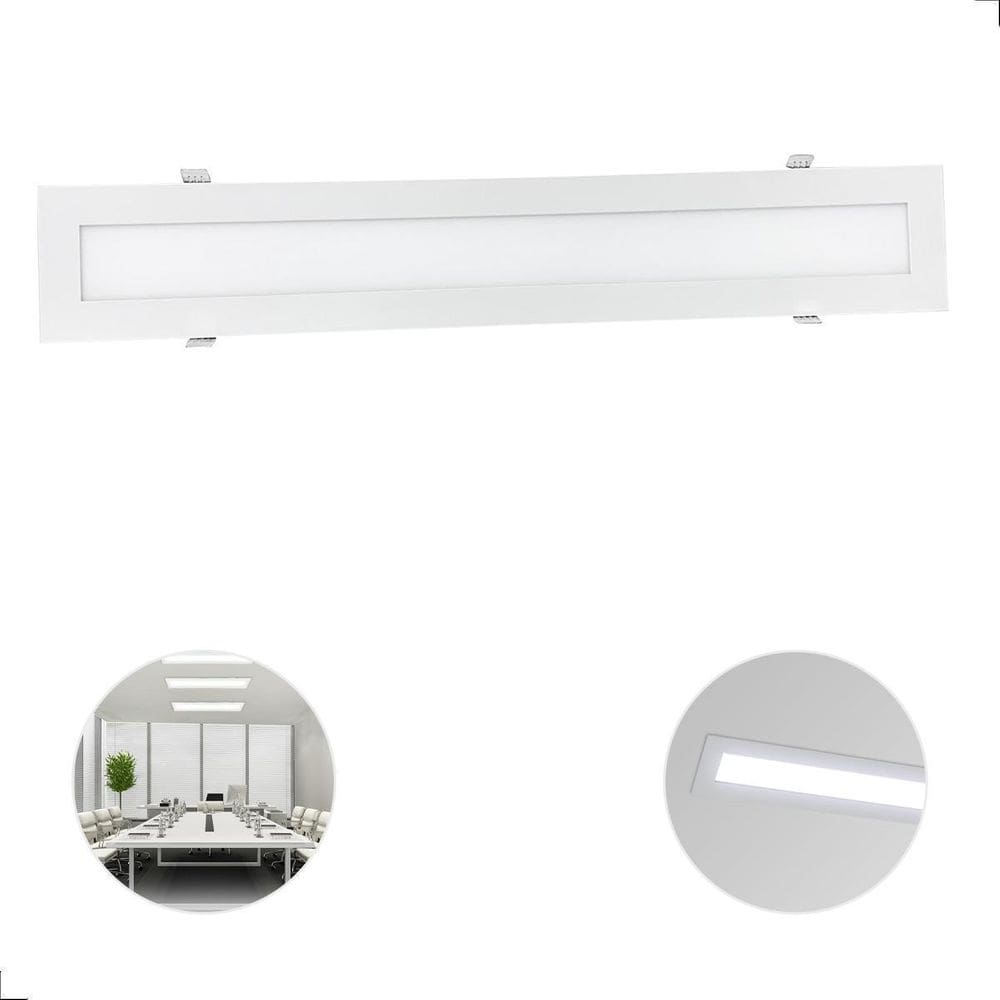 Painel De Led Retangular 10X60 Embutir 18W 6500K Bivolt Opus
