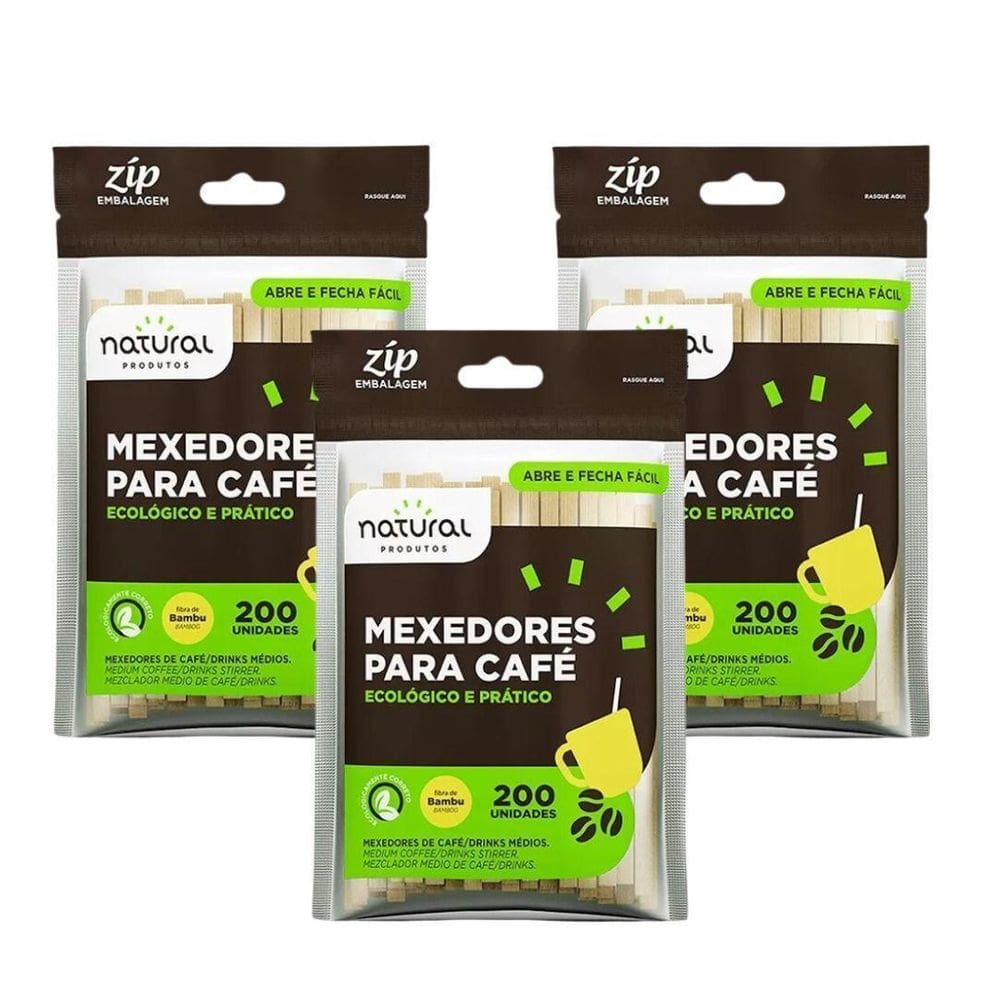 Mexedor Bambu Ecológico Café Drink 11Cm Natural 600 Unidades