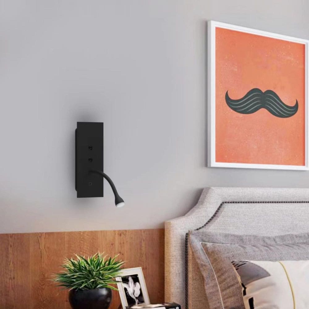 Luminaria De Parede 15W Preto Branco Quente 12Cm