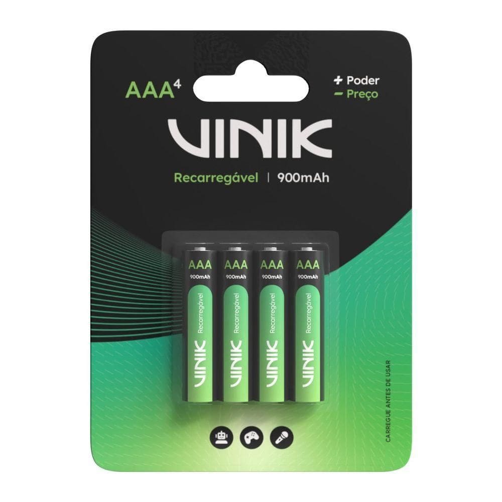 Pilha Recarregável Aaa C-4 - 900mah 1.2v - Vp3ab4r