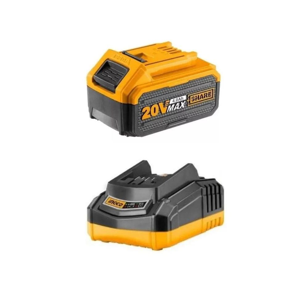 Kit Com Bateria Ingco 4.0A E Carregador Bivolt 20V