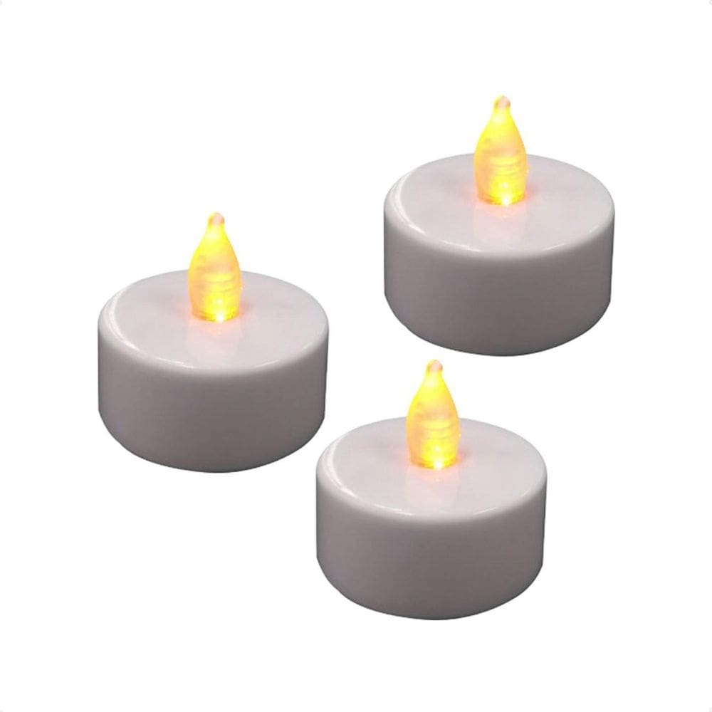 5 Mini Vela De Led Taschibra Decorativa Kit 3 Peças 3000K