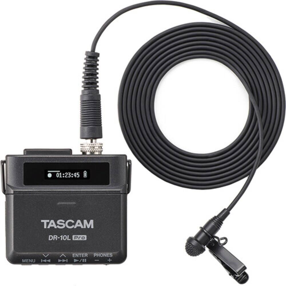 Gravador Tascam Dr-10L Pro Portátil Microfone Lavalier Preto