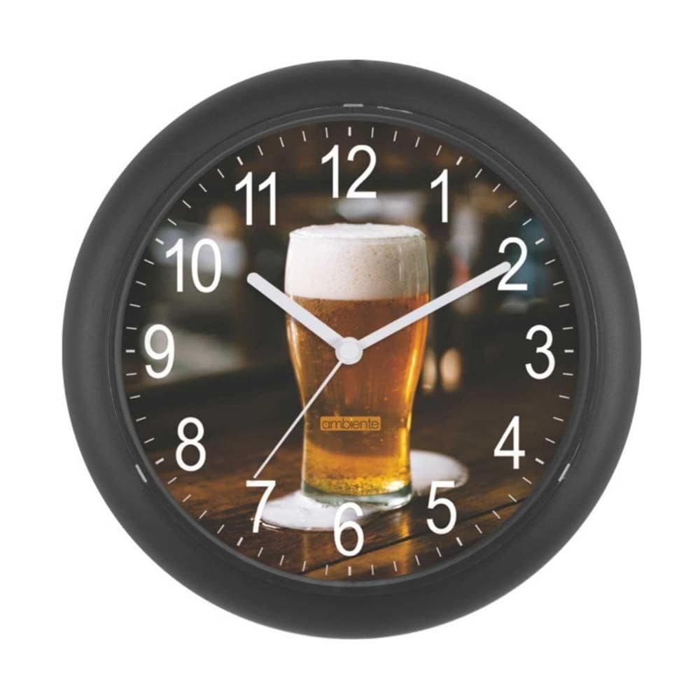 Relógio De Parede Ambiente Chope Gelado 119052-034 Preto