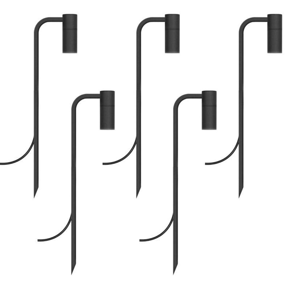 Kit 5 Balizadores Espeto Jardim Escada Luminária Chão Preto