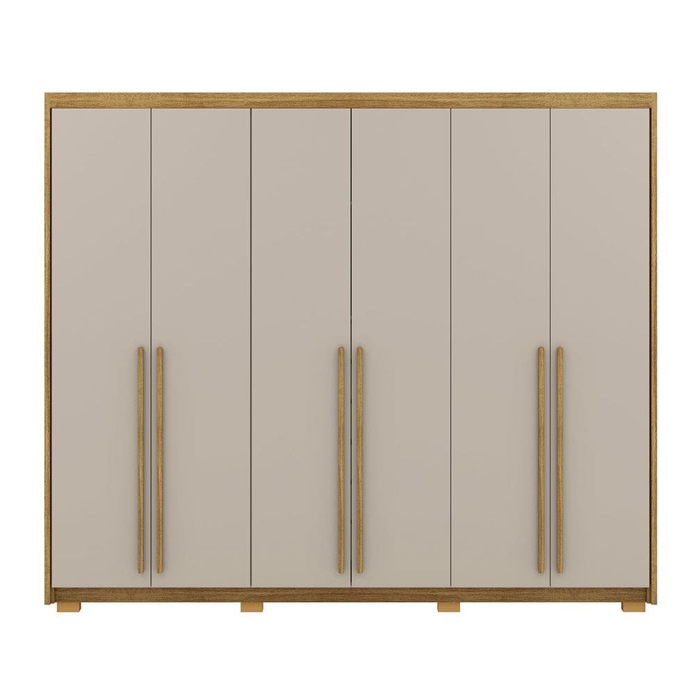 Guarda-Roupa Casal 6 Portas 3 Gavetas 100% MDF Dukai
