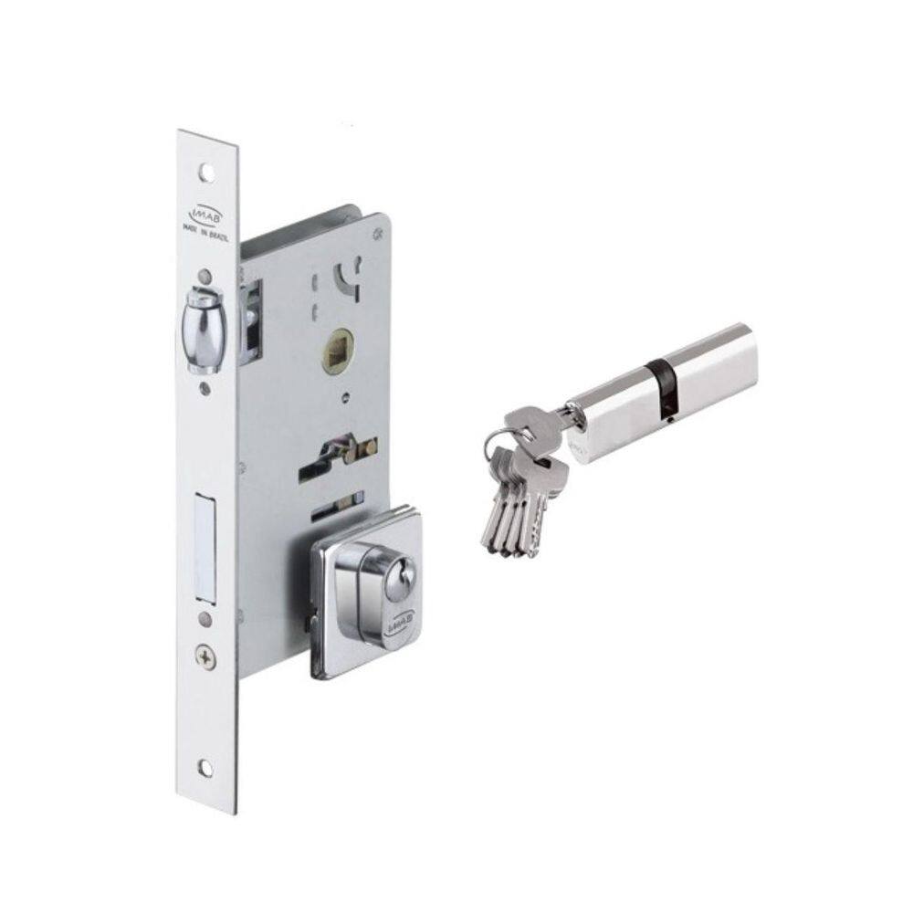 Fechadura Rolete Pivotante Imab 4700 Cilindro 90 Mm Cromada