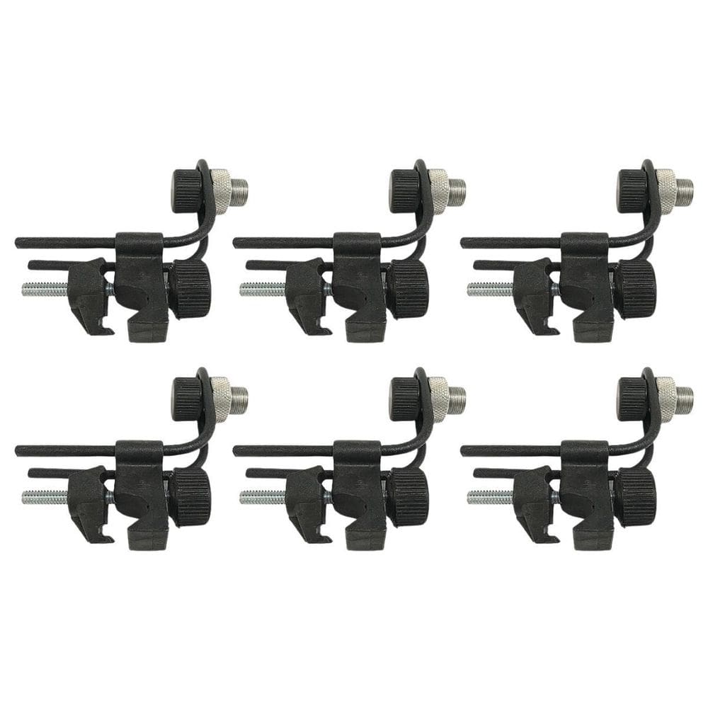 Kit 6 Clamp Microfone Bateria Zabumba Percussão Resistente