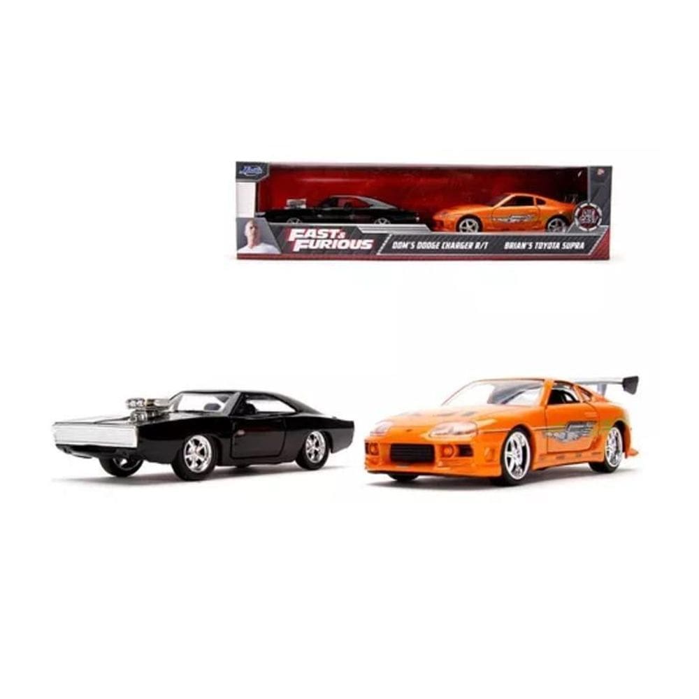 Set Com Miniaturas Velozes E Furiosos Dodge E Toyota - Jada