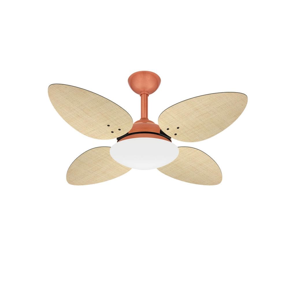 Ventilador Teto Pétalo Cobre 4 Pás Palha Potente Ventax 220V