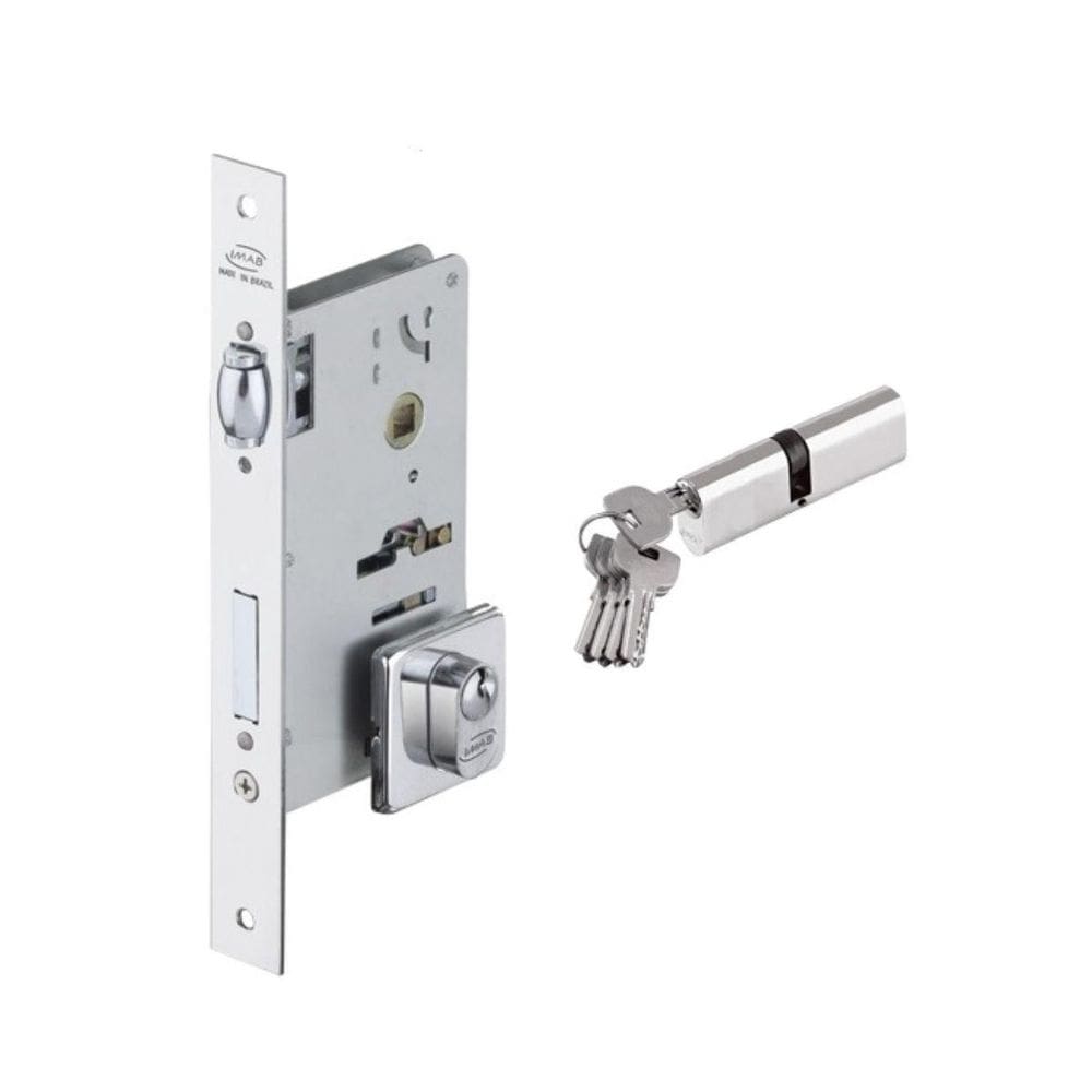 Fechadura Rolete Pivotante Imab 4700 Cilindro 90 Mm Cromada