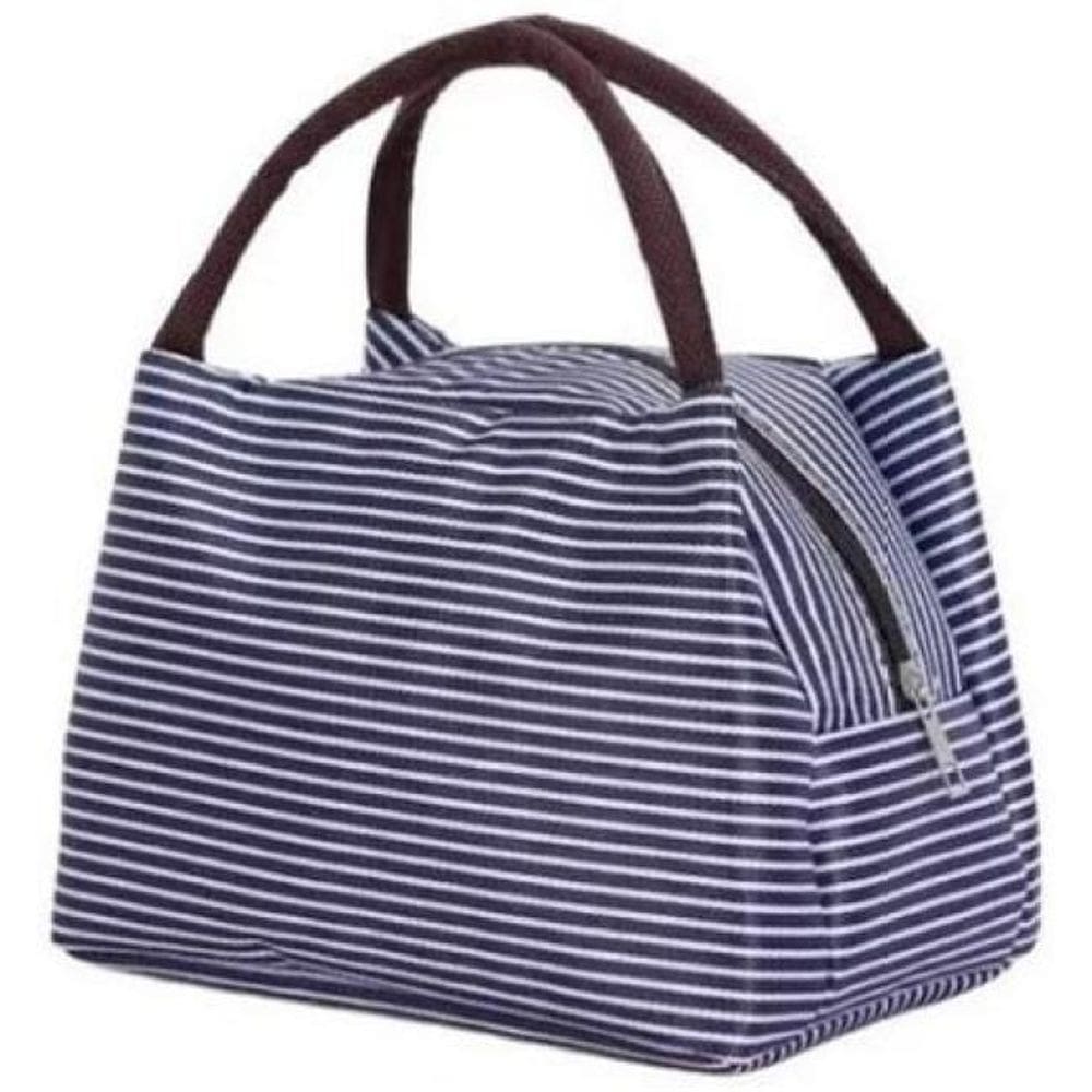 Bolsa Térmica Lancheira, Marmita Listrada Feminina Fitness