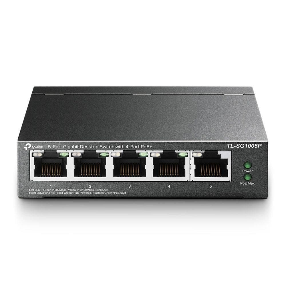 Switch Tp-link 5 Portas Gigabit (4 Portas Poe+) Tl-sg1005p