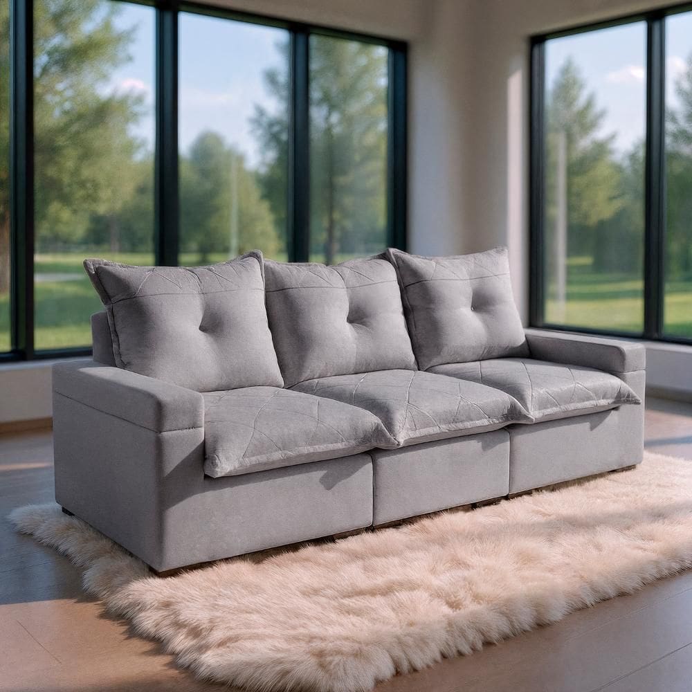 Sofá Living  3 Lugares Retrátil 2,62m Tera Bom Pastor