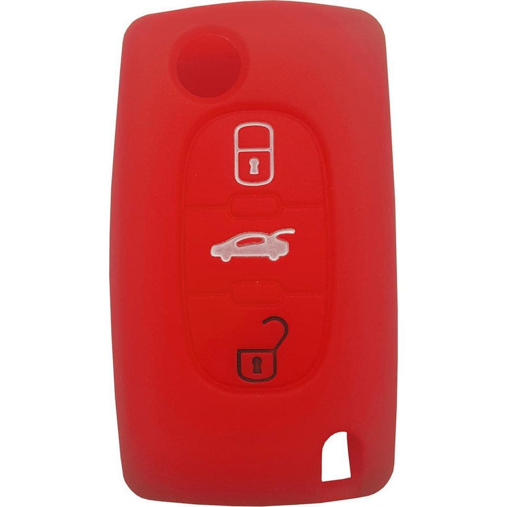 Capa De Silicone Peugeot 3 Botões  Vermelho