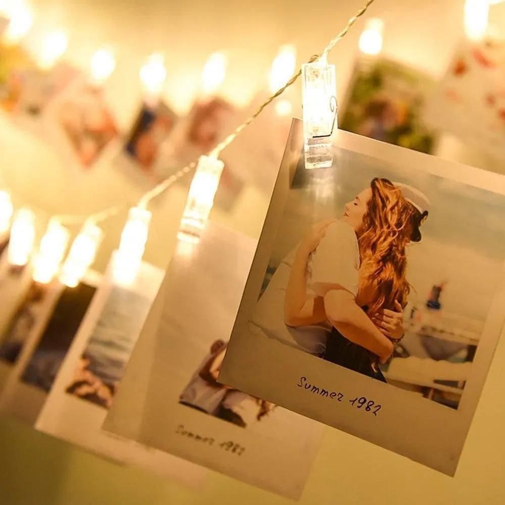 10X Fio De Led 20 Pregadores Led Decoração Varal Para Fotos