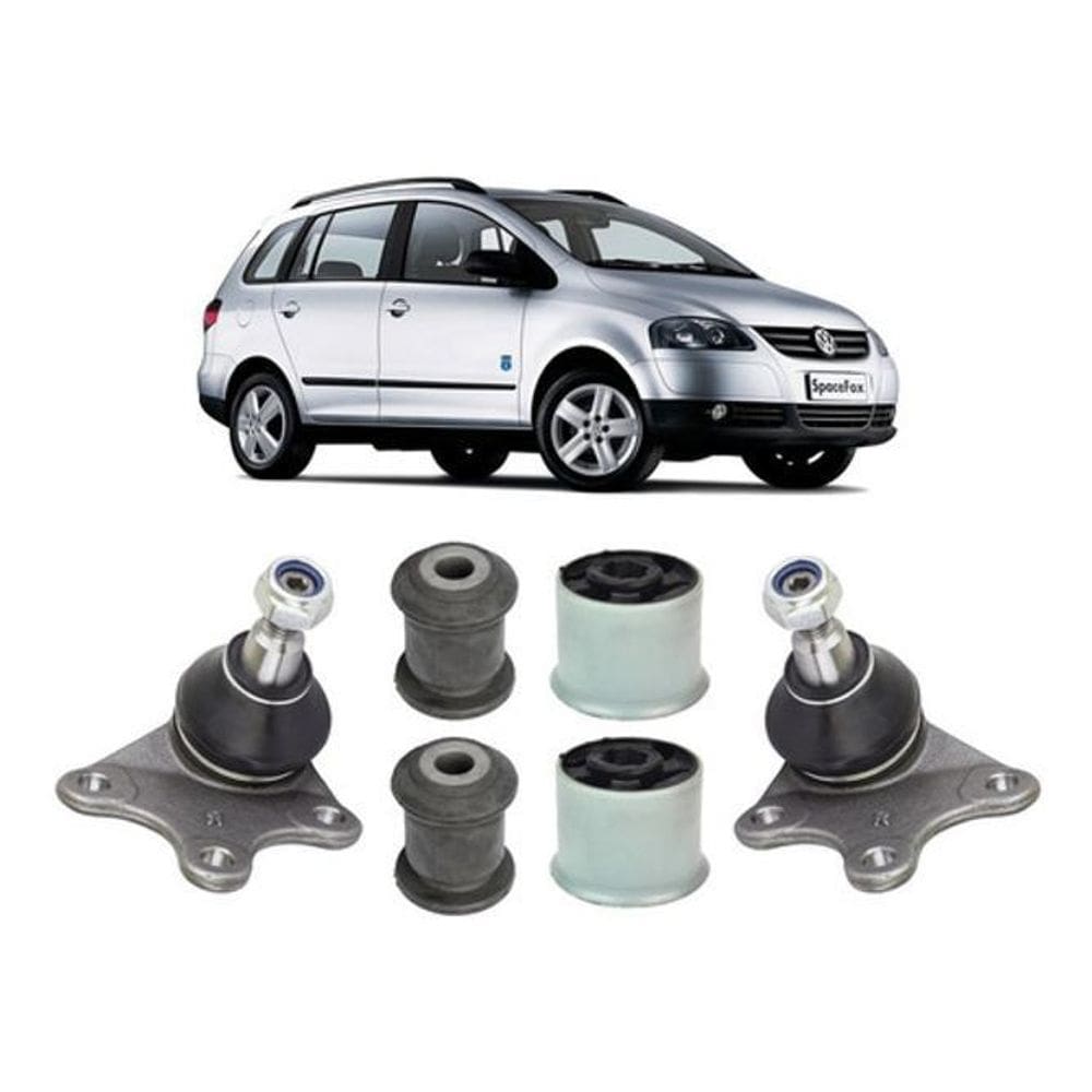 Kit 4 Bucha + Pivô Suspensão Dianteira Spacefox 2006 A 2010